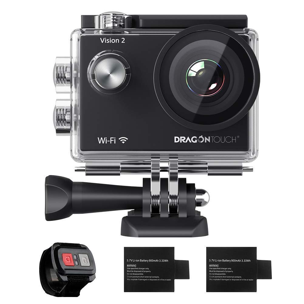 アクションカメラ WiFi搭載 1080P アクセサリー付き「Dragon Touch VISION2」が割引クーポン特価2,999円！ | 激安らぼ